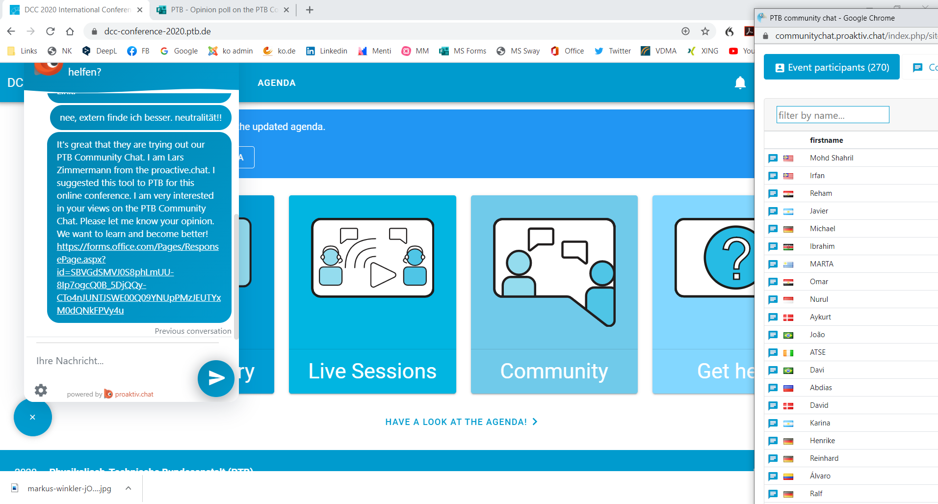 ptb online conference proaktiv.chat